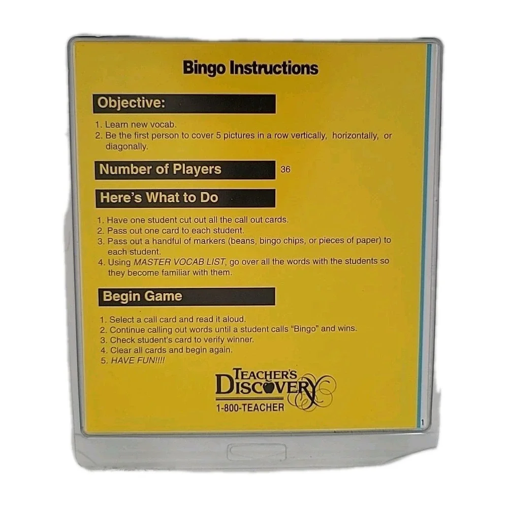 Teacher's Discovery Bingo, LOT‎ OF 6, 2-36 PLAYERS, PREOWNED